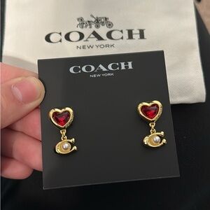 SOLD DO NOT BUY! Coach Heart Earrings: Brand New